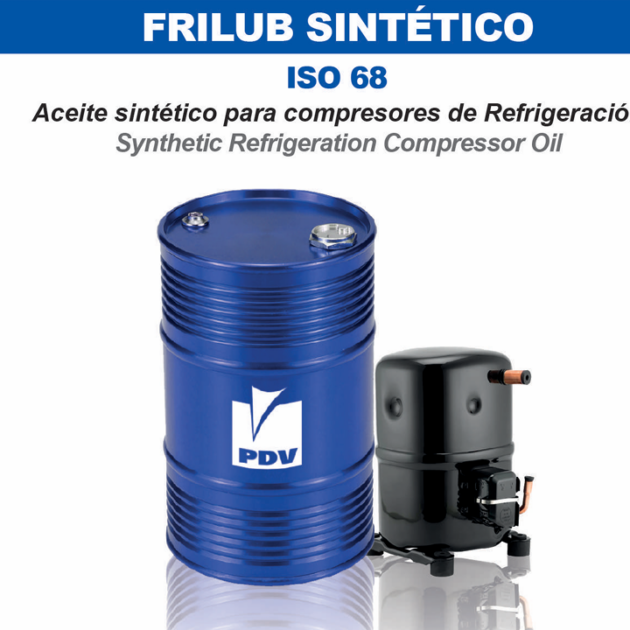 Aceite Frilub Sintético ISO 68 PDV para sistemas de refrigeración y lubricación industrial