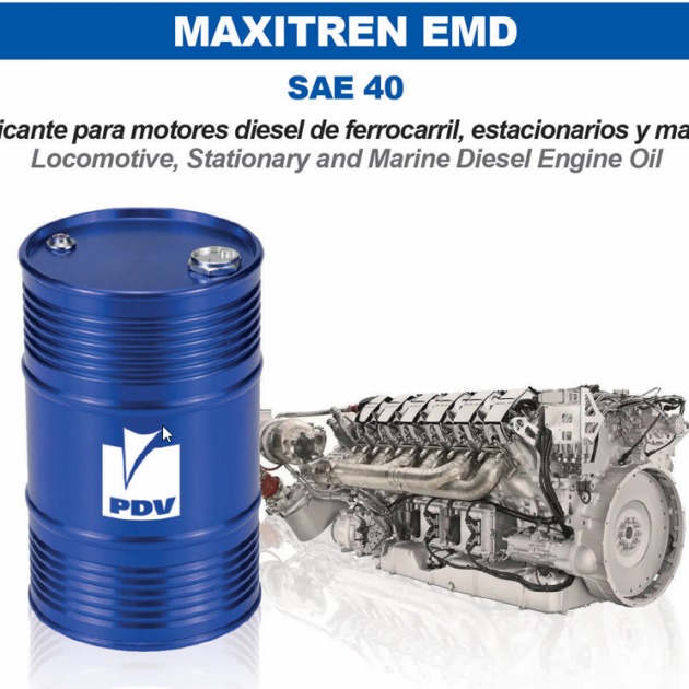 Aceite Maxitren EMD SAE 40 de PDV para motores diésel ferroviarios y marinos - Impordiesel
