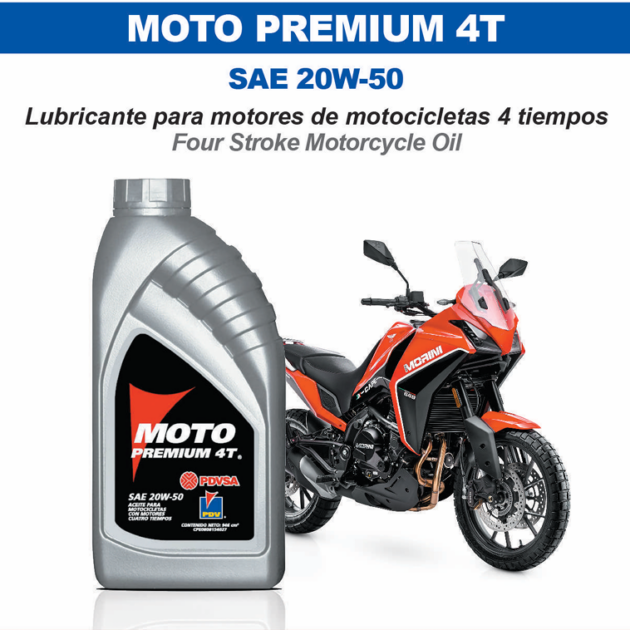 Aceite Moto Premium PDV SAE 20W-50 de 4 tiempos para motocicletas - Impordiesel